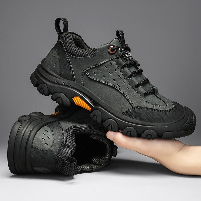 Модная мужская повседневная обувь из натуральной кожи, уличные кроссовки, нескользящая спортивная обувь для пеших прогулок, мужская обувь для трекинга, кроссовки