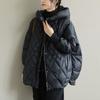 Women Light White Duck Down Jacket Casual Loose Over Size Autumn Winter Outwear with Hood Coat