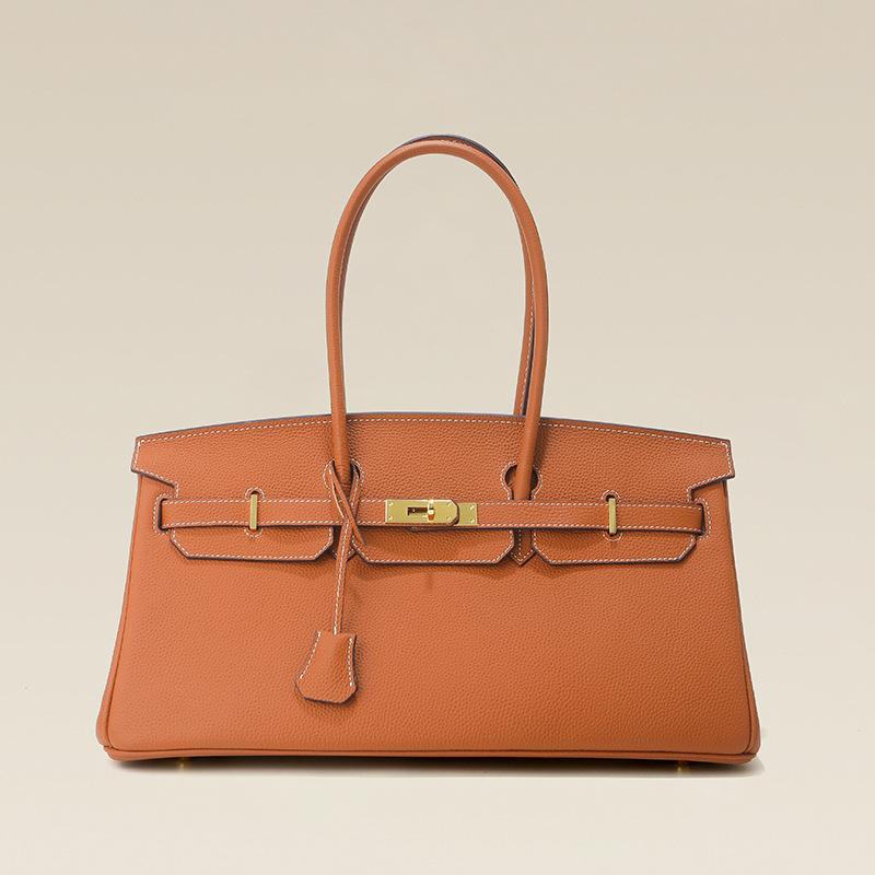 Horizontal 40cm Top Layer Cowhide Leather Women's Bag Large Capacity Handbag High-end Commuting Versatile Crossbody
