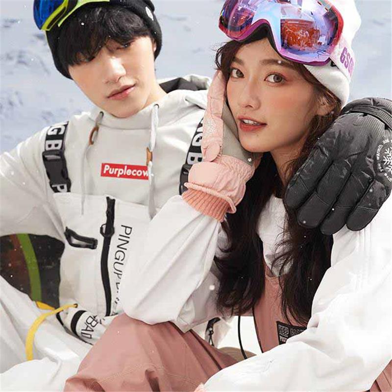 Зимние теплые перчатки с сенсорным экраном, лыжные, велосипедные, для занятий спортом на открытом воздухе, водонепроницаемые, ветрозащитные, толстые перчатки с флисовой подкладкой, парные, мужские, женские