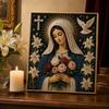Набор жемчужной живописи 'Faith Pearl Painting Kit', Набор для самостоятельного создания картины с искусственным жемчугом 'Virgin Mary DIY Faux Pearl Art Kit', Набор для рукоделия 'Religious Pearl Painting Craft Set', Ручная работа для домашнего декора, настенное искусство для христианских уголков для молитвы