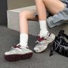 Thick-soled Mesh Breathable Heightening Dad Shoes Women's Autumn New Lightweight Pair of Shoelaces Versatile Sports and Leisure Shoes