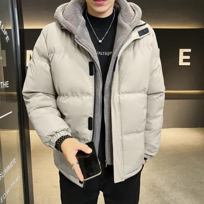 Зимнее хлопковое пальто мужское с капюшоном на пуху повседневное теплое хлопковое пальто мужское пальто