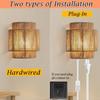Hemp Rope Rattan Wall Lamp Antique Asia Hotel Indoor Living Room Bedroom and Office Vanity  Modern E27 Woven Bedside Wall Light