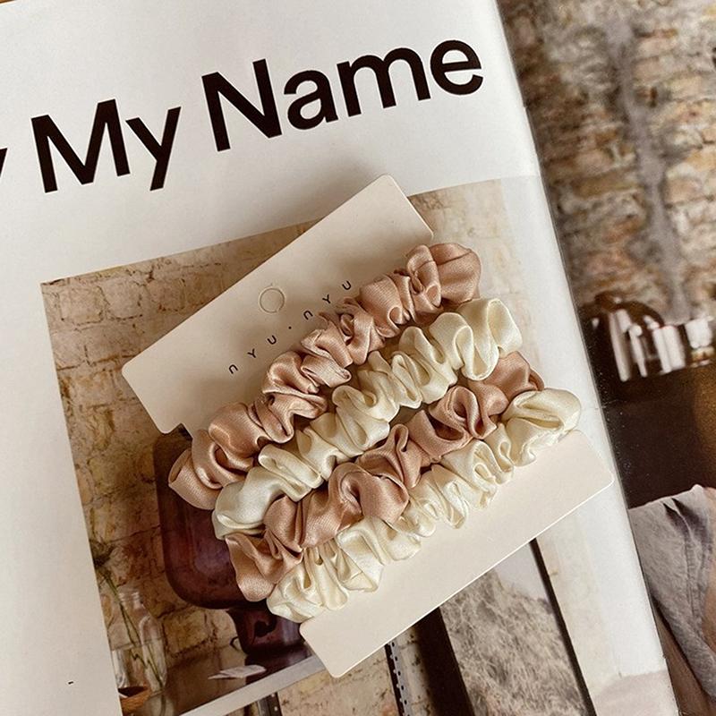 1 комплект атласных шелковых однотонных резинок для волос эластичных резинок для волос для женщин и девочек для волос