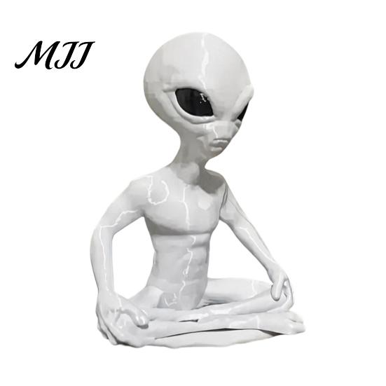 Орнамент на устойчивой основе, 3D-печатная модель инопланетянина, Забавная статуэтка Йоги Дзен для украшения эркерного окна, комнаты, медитационного пространства, гостиной, офиса, Подарок, Научная фантастика