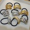Yousheng Metal Decor Hair Ring Adjustable Elastic Ponytail Hair Cuff Bracelet Alloy Back Head Hair Tie Hair Accessory