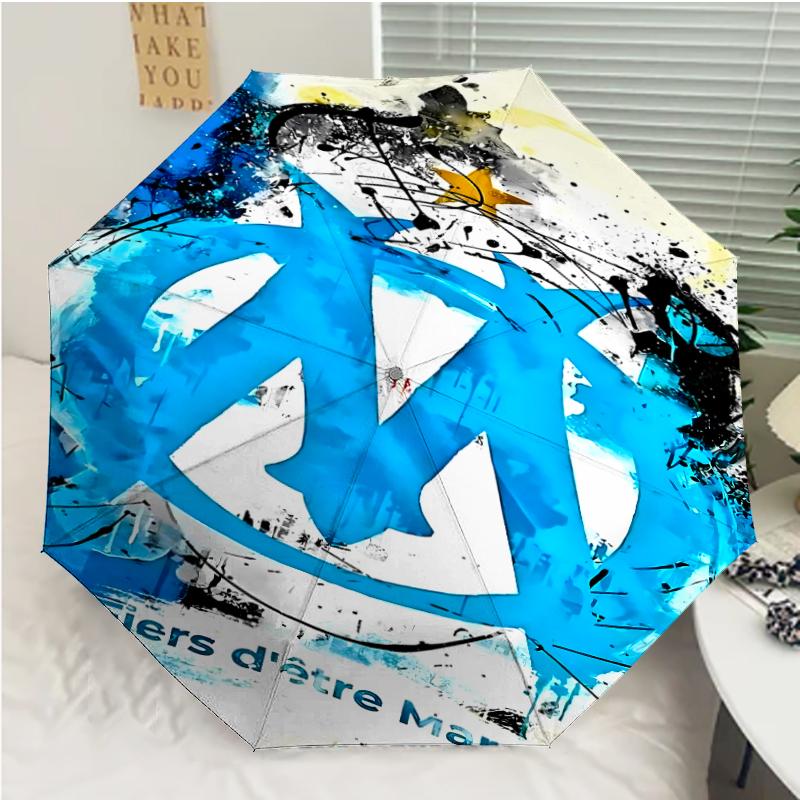 Marseille Print Automatic Umbrella, 8 Rib Iron Frame, Plastic Handle, Suitable for Outdoor Travel &Daily , Ideal Gift