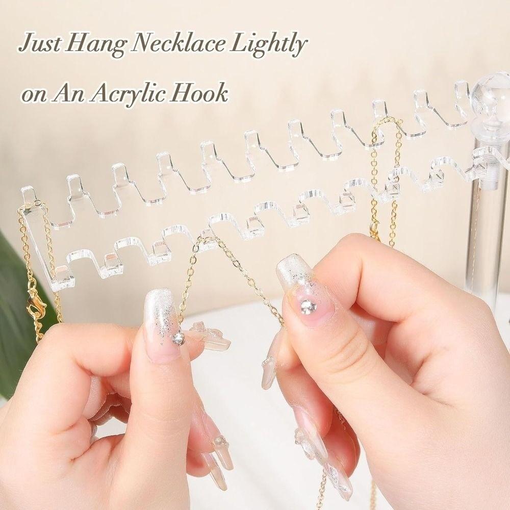 Bilateral Hook Jewelry Display Stand Acrylic Bracelet Organizer  Pendant Display