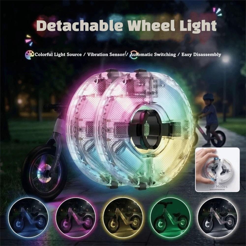 Vibration Sensing Rechargeable LED Light Waterproof Wheel Hub Light Bike Safety Light Decoration