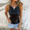 Женский жилет с круглым вырезом без рукавов, однотонный, блестящий, стандартный стиль, топы, дышащие, эластичные, майки, повседневная одежда