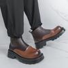Модные резиновые челси на толстой подошве, высококачественные кожаные ботинки на высоком голенище на молнии, с круглым носком, городские деловые мужские ботинки