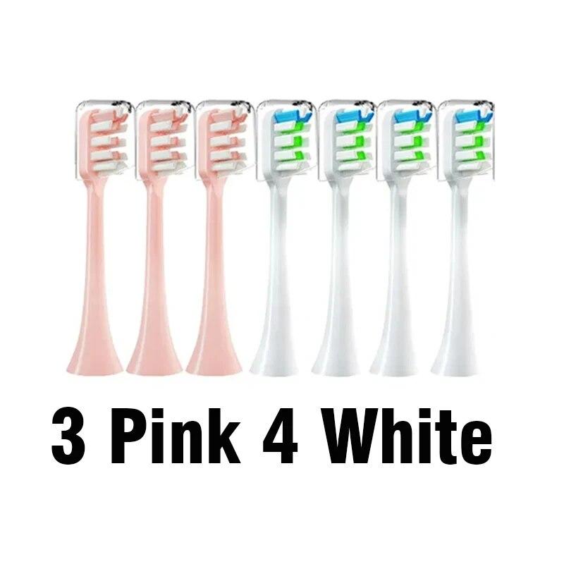 Xiaomi X3 For X5 Soocas X3u X1 V1 V2 Soocare Head Bristle Replacement Nozzles With Antidust Cap Sonic Electric Toothbrush Heads
