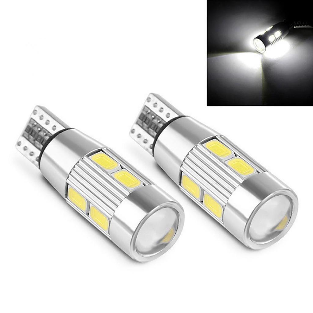 2PCS White T10 194 W5W 5630 LED 10 SMD CANBUS ERROR FREE Car Side Wedge Light Bulb