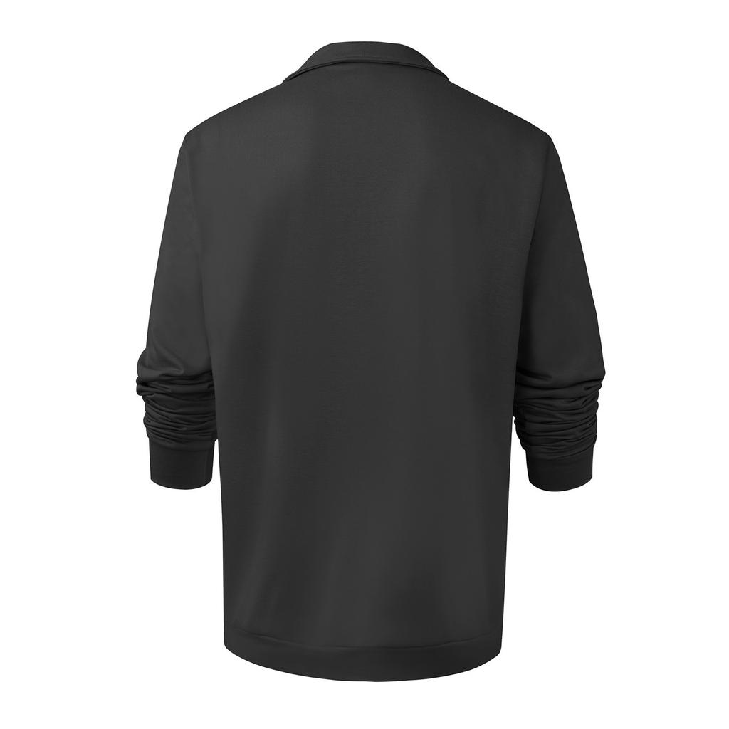 Мужская толстовка Зимняя толстовка Однотонная свободная футболка с длинным рукавом и лацканами