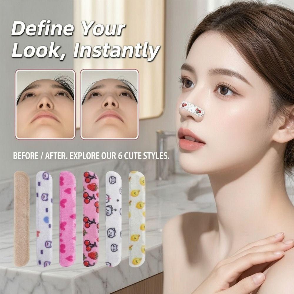 50Pcs Adjustable Nose Lifter Strips Flexible Shaping Nose Shaping Stickers Makeup Contouring Aid