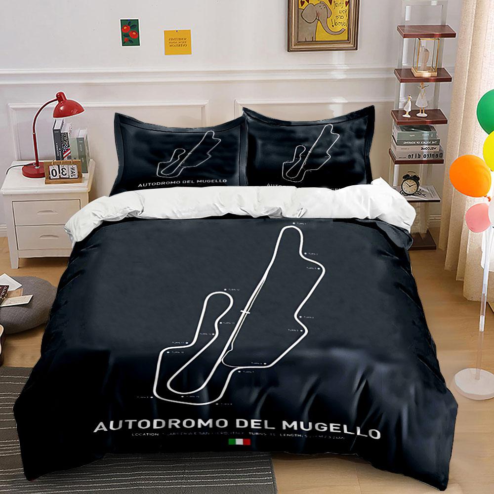 Mugello Track Map Art Bedding Duvet Cover Set Duvet Cover Pillowcases (1*Duvet Cover 2*Pillowcases, without duvet insert)