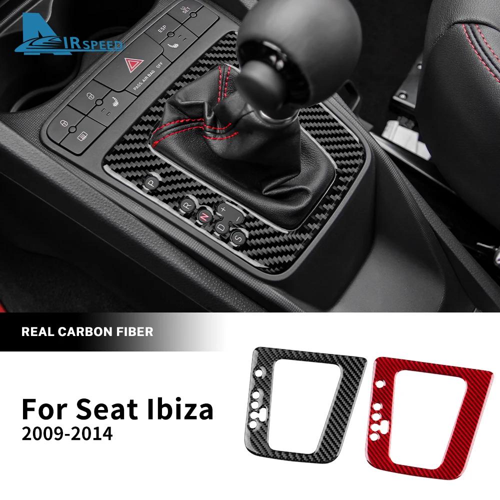 Настоящая мягкая карбоновая наклейка для Seat Ibiza 6j 2009 2010 2011 2012 2013 2014 LHD Автомобильные аксессуары, отделка панели переключения передач