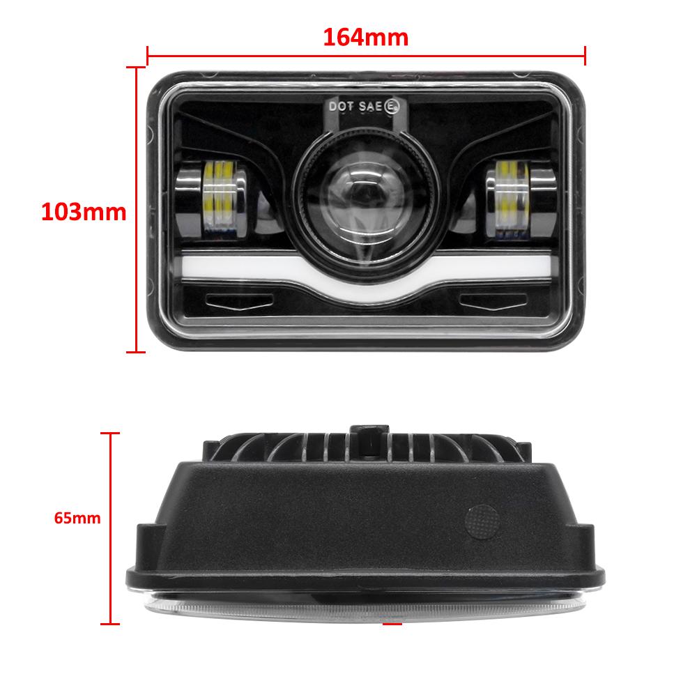 12V 24V 4x6 Inch LED H4 Headlight Led Work Light With DRL Light Replacement for GMC Chevrolet Car Jeep Motorcycle Truck Headlamp