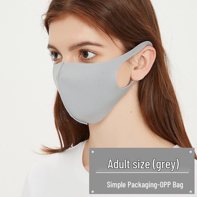 3D черная маска из ледяного шелка: Женский дышащий, пыленепроницаемый, моющийся, солнцезащитный с нанесенным логотипом - Подходит для всех сезонов.