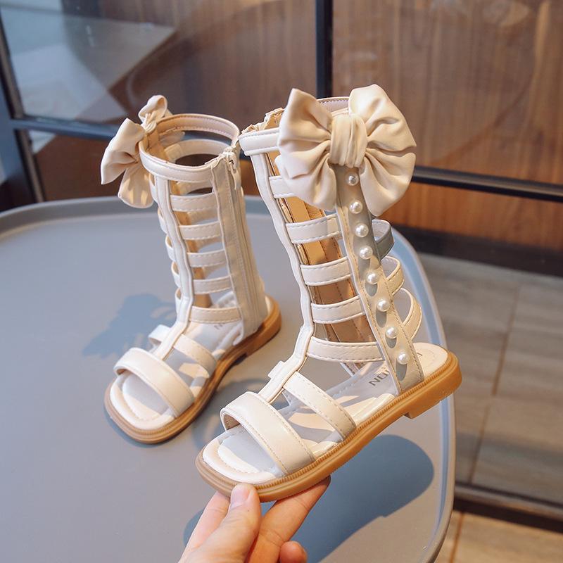 2023 Summer Fashion High-Top Roman Sandals for Girls - Stylish Princess Shoes for Older Children
