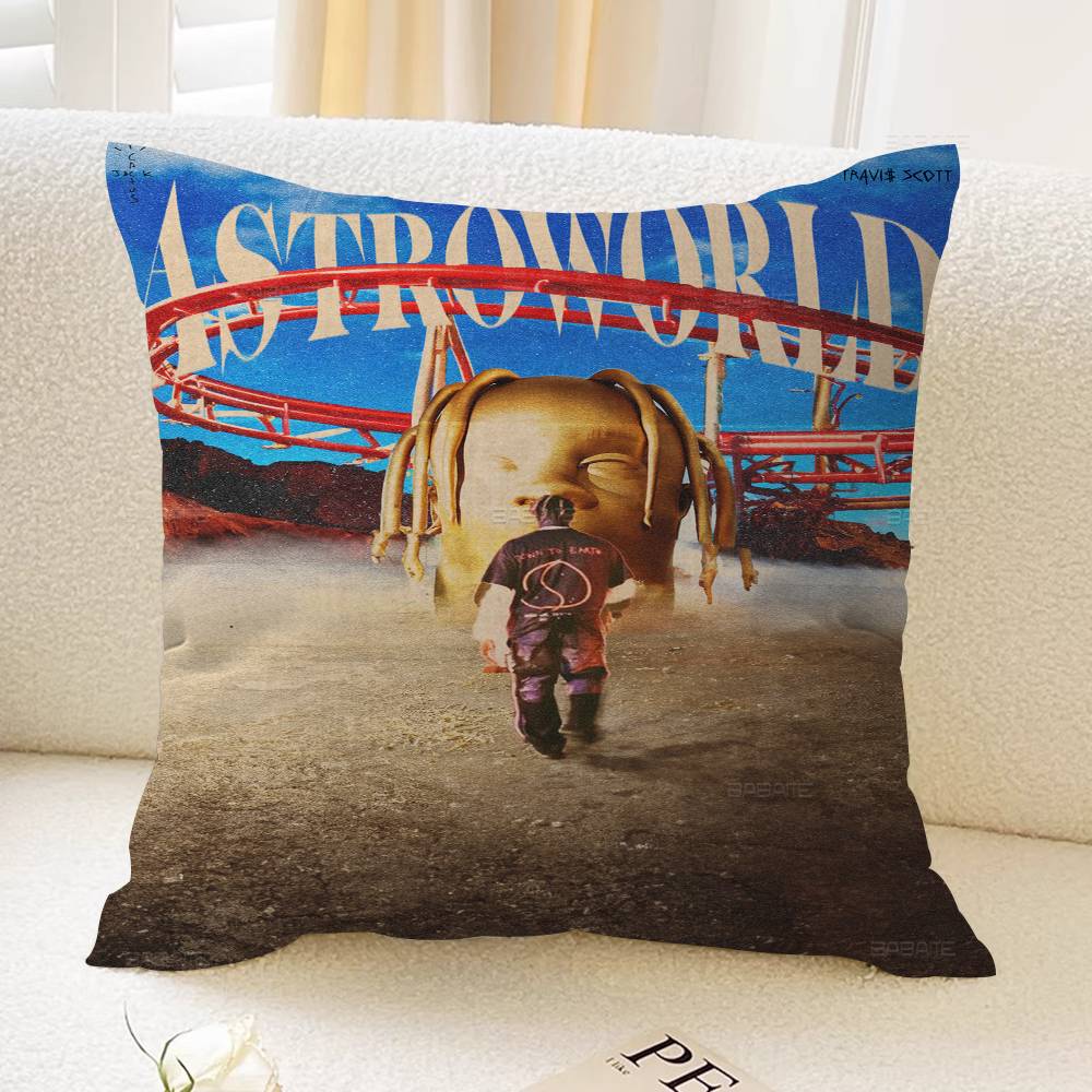Трэвис Скотт Astroworld 45*45см Наволочка Декоративная Наволочка для Подушки Домашняя Наволочка для Подушки на Диван