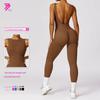 "Women's European & American Tight Back Yoga Jumpsuit: Fitness & Hip-Lifting Design"