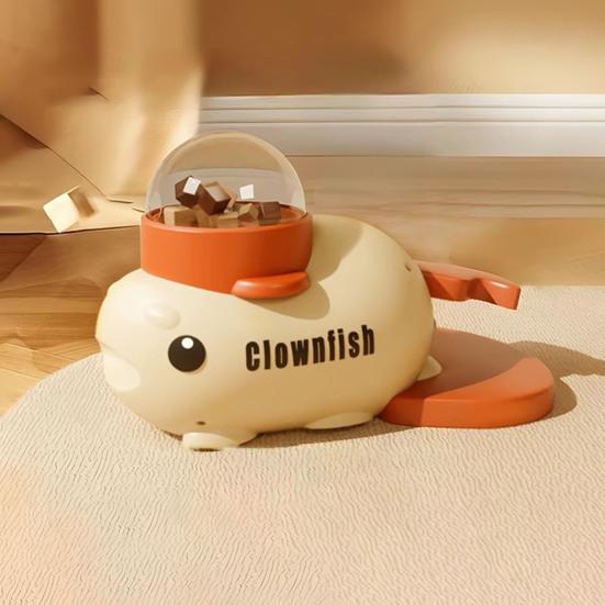 Dog Interactive Treat Dispenser Toy 2-in-1 Food Puzzle Slow Feeder Whale/Clownfish Shape Pet Enrichment Toy for Small Medium Dogs Cats IQ Training