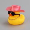 Cowboy Hat Yellow Duck with Sunglasses Cute Bath Toys for Kids Floating Pool Decor BPA-Free Car Dashboard Decoration