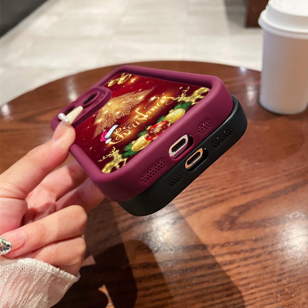 N117 Новогодние Счастливого Рождества арт Мягкие чехлы для телефонов Angel Eyes для iPhone 16 15 14 13 11 Pro Max 8 7 6s Plus 12 mini XR XS Max SE Противоударный чехол