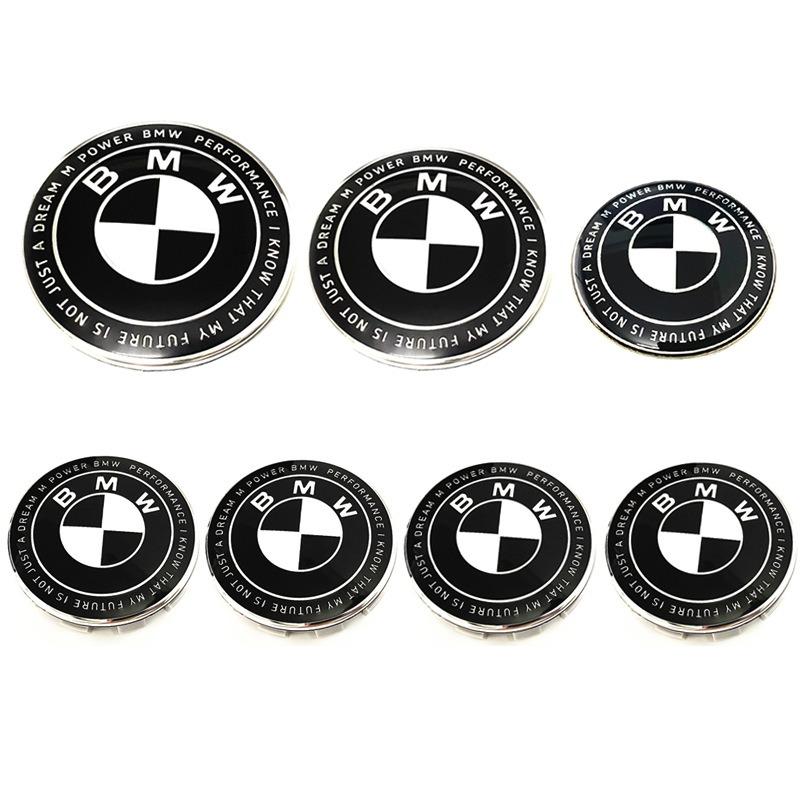 7Pcs 82mm 74mm 56mm 45mm Used For The 50th Anniversary Of BMW/new Black And White Badge ABS Badge For Wheel Rim And Hub Cap npdf01
