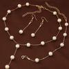 Korean Fashion Elegant Pearl Jewelry Set: Necklace, Earrings & Bracelet
