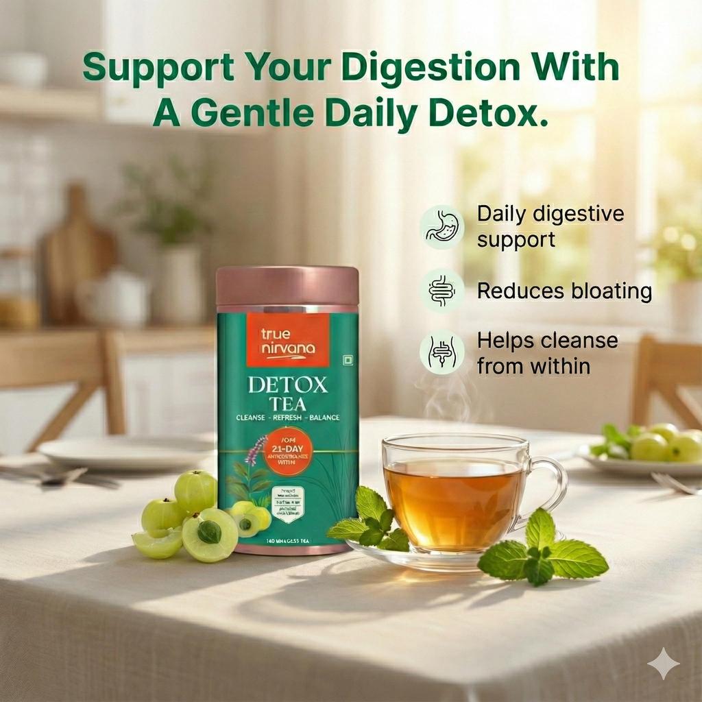 Чай True Nirvana Detox | Аюрведический травяной сбор с Трифалой, Фенхелем и Имбирем | Без кофеина, Поддержка естественного очищения и баланса | 100 г