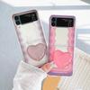 Для Samsung Galaxy Z Flip 4 3 чехол с градиентной волнистой росписью, прозрачный противоударный складной жесткий задний чехол с подставкой-держателем Love
