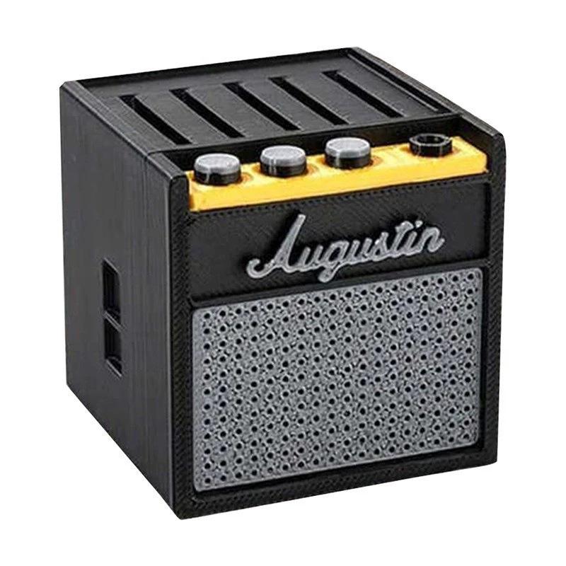 Guitar Picks Holder Box, Amp Speaker Pick Holder with 5 Celluloid Guitar Picks, Guitar Pick Storage Box Set for Guitar, Bass, Uk