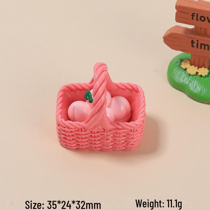3D разноцветная мультяшная смоляная заколка для волос и пряжка для обуви с дизайном фруктовой корзины