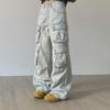 High-Waist Loose-Fit Multi-Pocket Wide-Leg Jeans for Autumn/Winter
