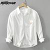 Весенне-летняя мужская рубашка с длинным рукавом, повседневная, 100% хлопок, мягкая и удобная рубашка на пуговицах с карманом, повседневные, простые в стиле, универсальные мужские топы