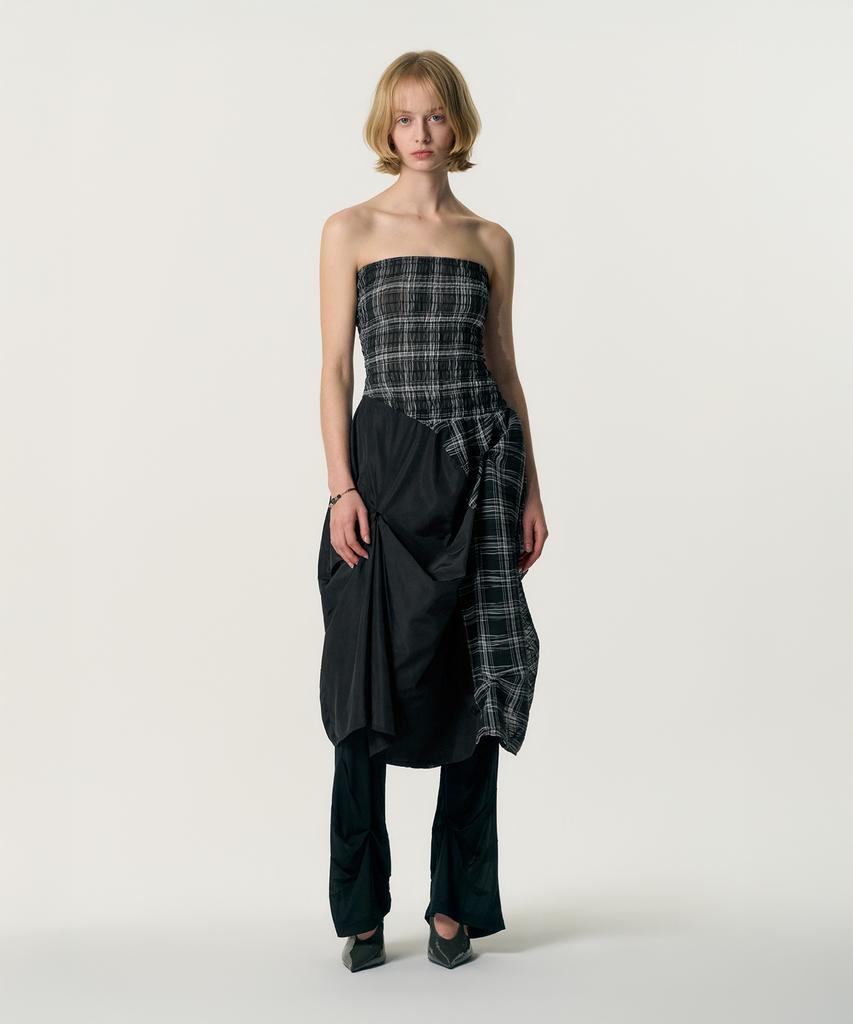Kimjisu Dozi - Smocking Draped Dress_Black