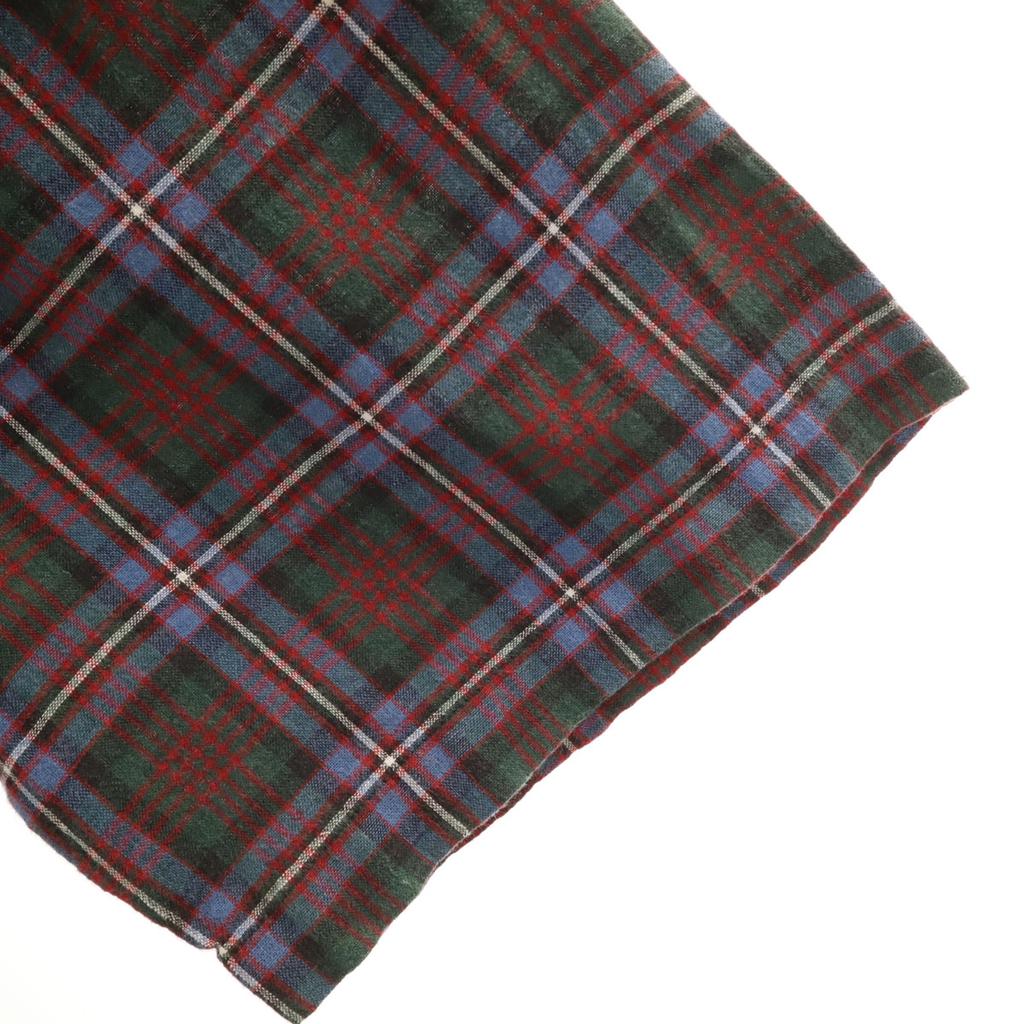 j.crew 90s Linen Blend Old Giant Tag Check Pattern Short Sleeve Button Down Shirt Men's Used