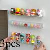 3 шт. Прозрачные пластиковые настенные полки - Клейкое крепление без сверления, Простая установка, Многоцелевое хранение для коллекционных статуэток, фигурок и домашнего декора