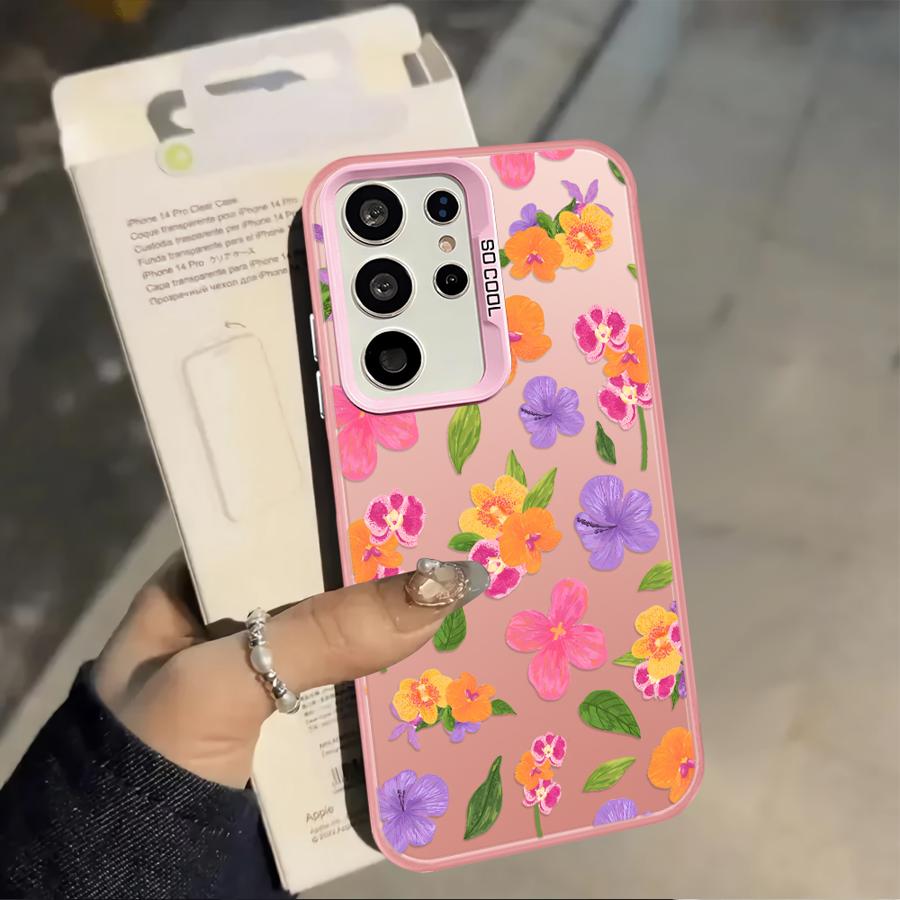 Чехол для Samsung Galaxy A06 A07 A03 A72 A50 A04 A05 A51 A52 A56 A54 A71 A10 A20 Задняя крышка телефона Фрукты Цветы