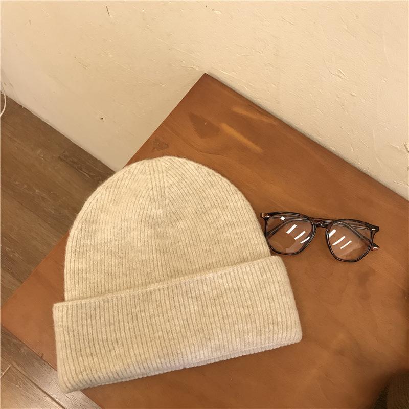 Cashmere Knitted Woolen Hat with Large Head Circumference Loose Ear Protection Warm and Face Friendly Small and Versatile Fashionable Hat