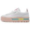 Mayze Pop Retro Thick Sole Height Increasing Breathable Low Top Sneakers Women Sneakers White Lotus-Pink 381889-01