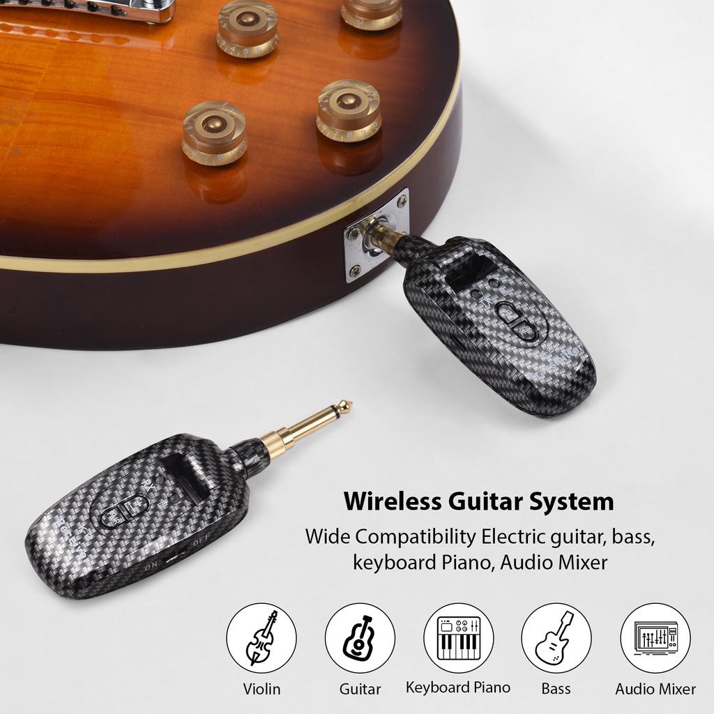 Беспроводная гитарная система, перезаряжаемая 2.4G, портативный UHF-передатчик, приемник, набор для электрогитары