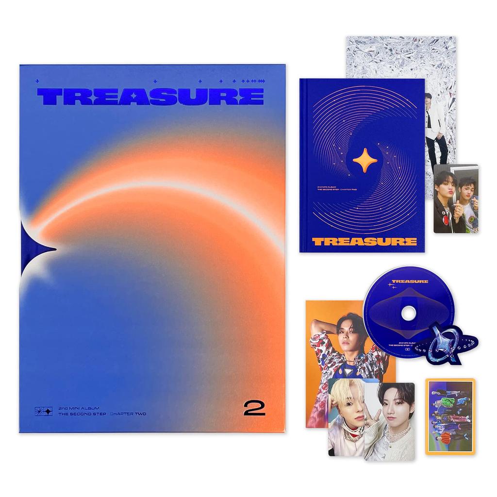 TREASURE 2-й мини-альбом SECOND STEP CHAPTER BLUE CD Фотобук Фотокарточка Селфи-фотокарточка Открытка Стикер Юнит-фотокарточка Юнит Большая открытка Постер 1
