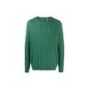 Polo Pattern Вышитый вязаный свитер с круглым вырезом, мужской свитер Зеленый 710775885-029