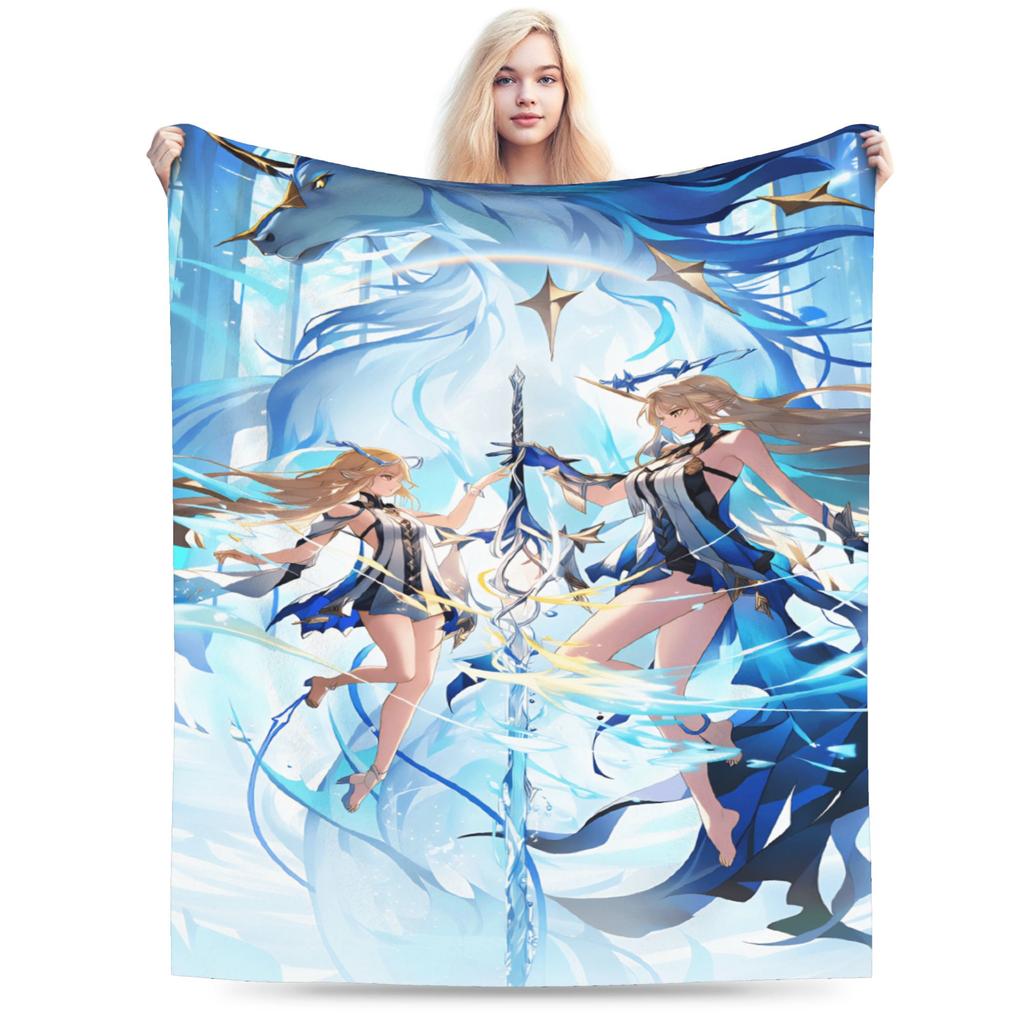 Cute Wuthering Waves Game Throw Blanket Soft Novelty Blankets For Living Room Picnic Flannel Bedspread Bed Cover