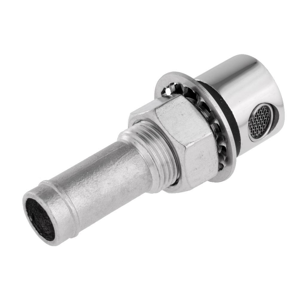 316 Stainless Steel Straight Fuel Breather Vent M16 12.5mm - Boat/Car/Gas Tank