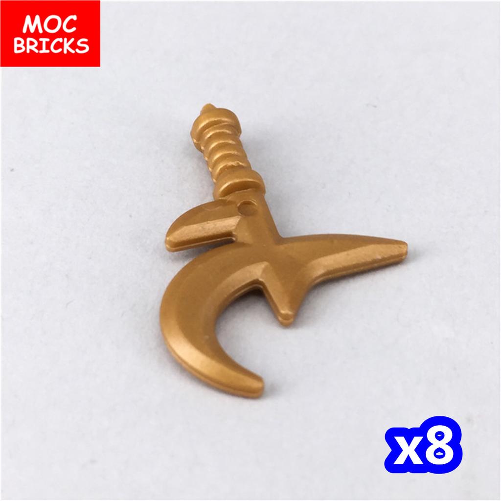 MOC Кубики Средневековые Рыцари Рим Оружие Золотой Меч Щит Копье Алебарда Шлем Фигурка Образовательный Строительный Блок Подарки